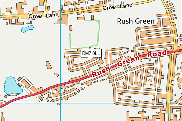 RM7 0LL map - OS VectorMap District (Ordnance Survey)