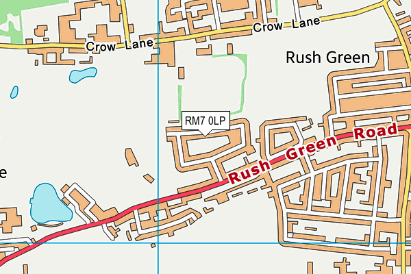 RM7 0LP map - OS VectorMap District (Ordnance Survey)
