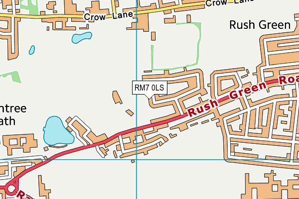 RM7 0LS map - OS VectorMap District (Ordnance Survey)