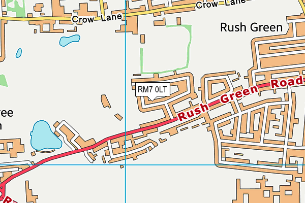 RM7 0LT map - OS VectorMap District (Ordnance Survey)