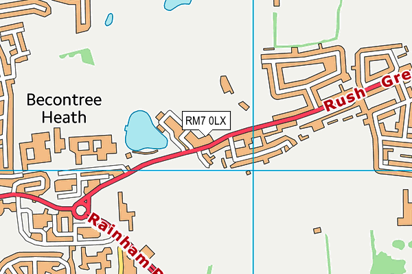RM7 0LX map - OS VectorMap District (Ordnance Survey)