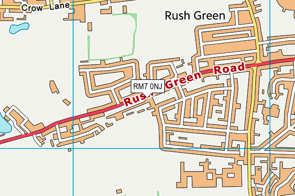 RM7 0NJ map - OS VectorMap District (Ordnance Survey)