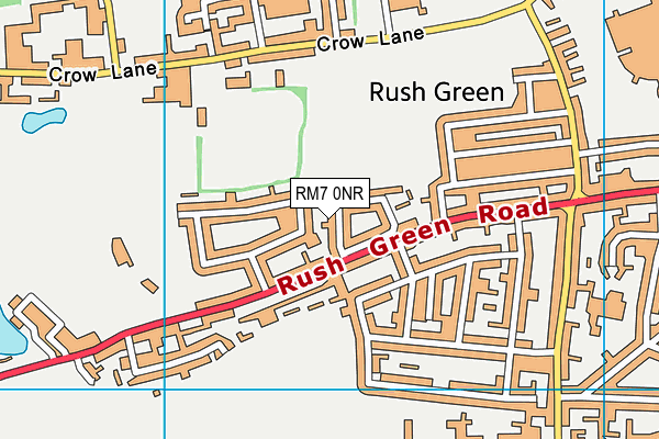 RM7 0NR map - OS VectorMap District (Ordnance Survey)