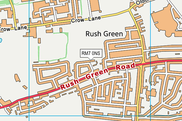 RM7 0NS map - OS VectorMap District (Ordnance Survey)