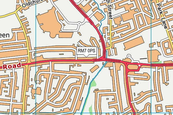 RM7 0PS map - OS VectorMap District (Ordnance Survey)