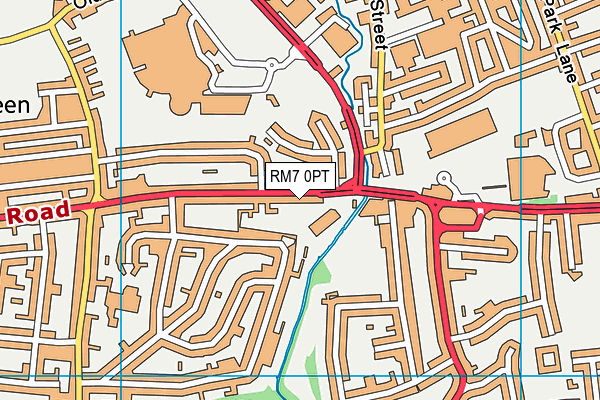 RM7 0PT map - OS VectorMap District (Ordnance Survey)