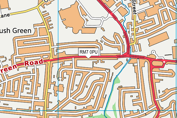 RM7 0PU map - OS VectorMap District (Ordnance Survey)