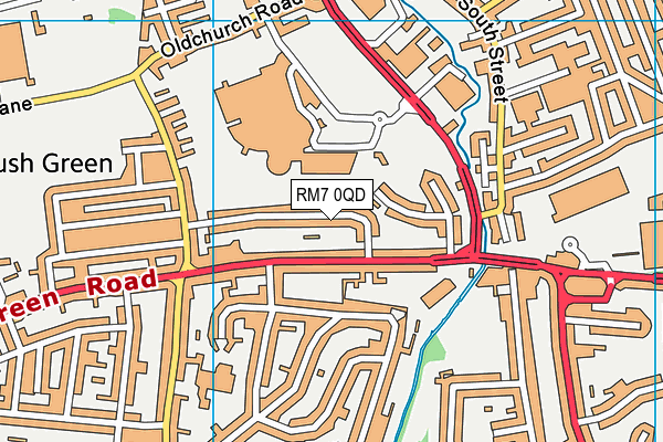 RM7 0QD map - OS VectorMap District (Ordnance Survey)