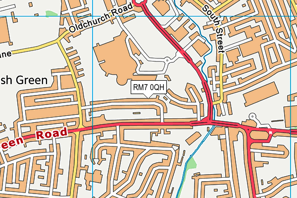 RM7 0QH map - OS VectorMap District (Ordnance Survey)