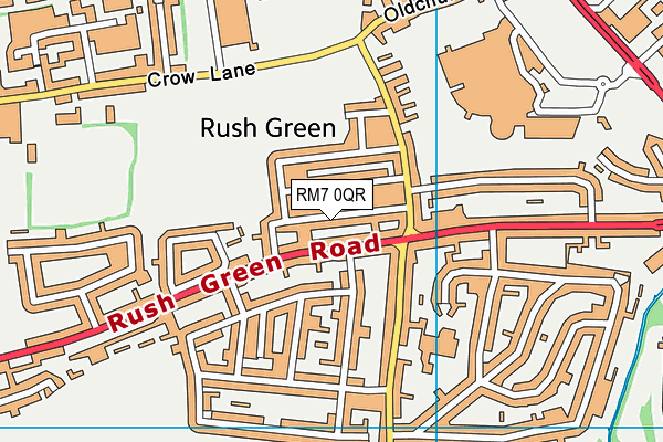 RM7 0QR map - OS VectorMap District (Ordnance Survey)