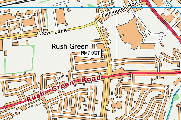 RM7 0QT map - OS VectorMap District (Ordnance Survey)