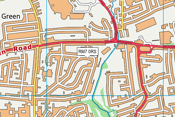 RM7 0RS map - OS VectorMap District (Ordnance Survey)