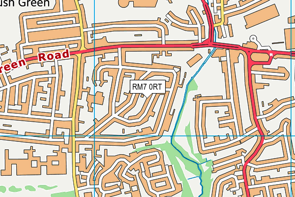 RM7 0RT map - OS VectorMap District (Ordnance Survey)
