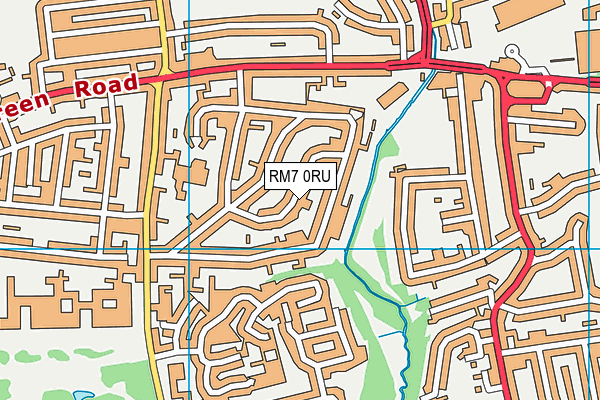 RM7 0RU map - OS VectorMap District (Ordnance Survey)