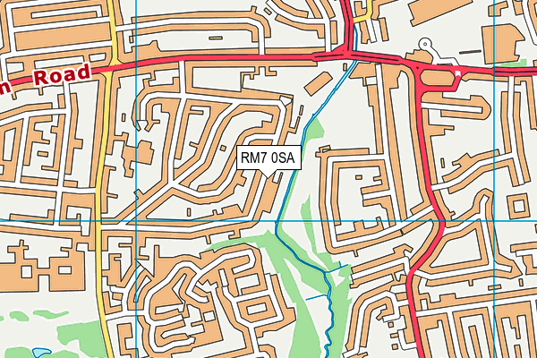 RM7 0SA map - OS VectorMap District (Ordnance Survey)