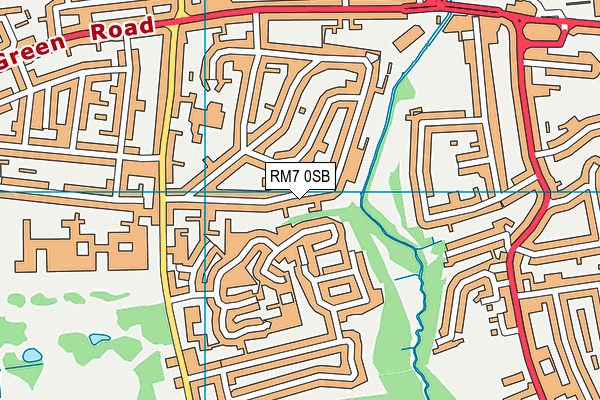 RM7 0SB map - OS VectorMap District (Ordnance Survey)