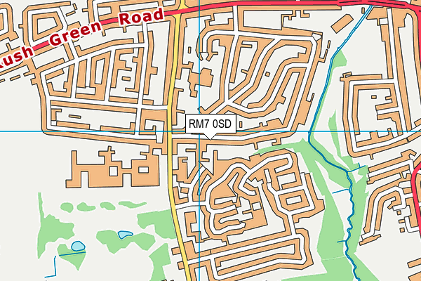 RM7 0SD map - OS VectorMap District (Ordnance Survey)