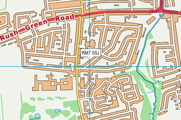 RM7 0SJ map - OS VectorMap District (Ordnance Survey)