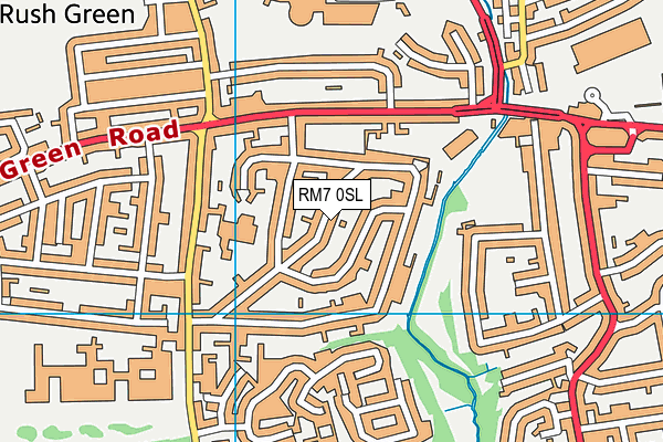 RM7 0SL map - OS VectorMap District (Ordnance Survey)