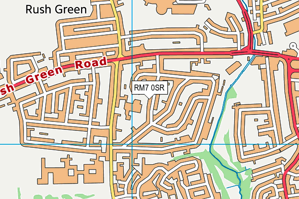 RM7 0SR map - OS VectorMap District (Ordnance Survey)