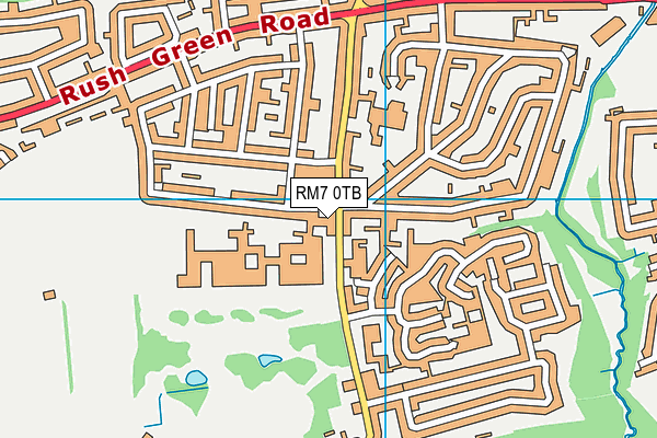 RM7 0TB map - OS VectorMap District (Ordnance Survey)