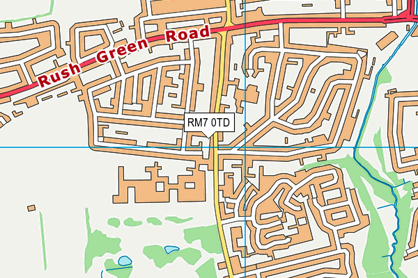 RM7 0TD map - OS VectorMap District (Ordnance Survey)