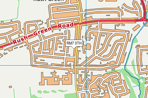 RM7 0TH map - OS VectorMap District (Ordnance Survey)