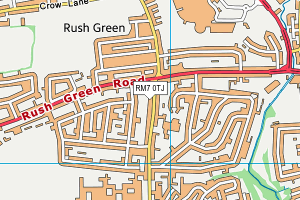 RM7 0TJ map - OS VectorMap District (Ordnance Survey)