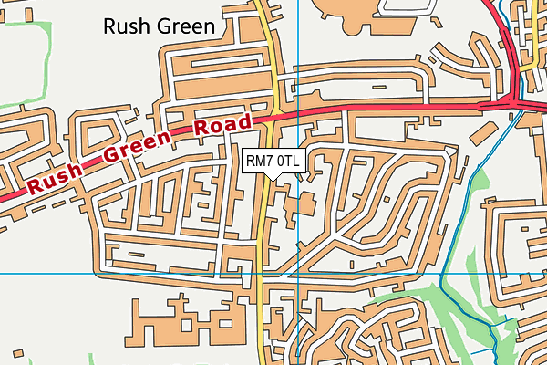 RM7 0TL map - OS VectorMap District (Ordnance Survey)