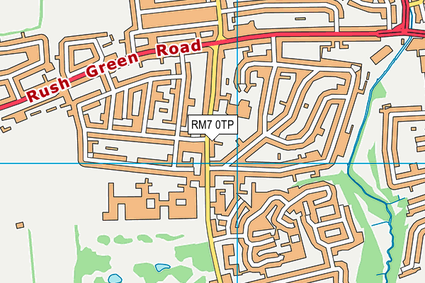 RM7 0TP map - OS VectorMap District (Ordnance Survey)