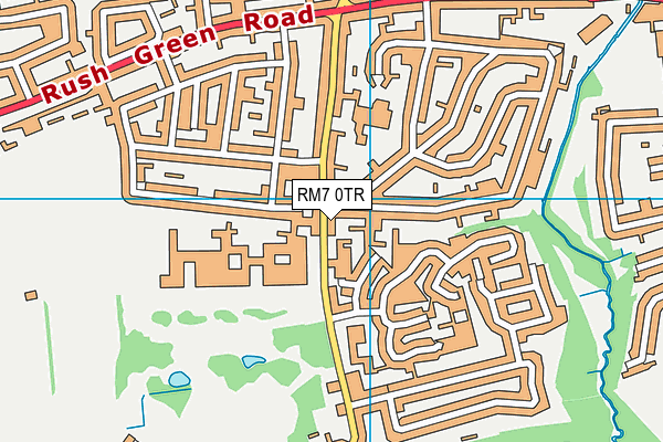 RM7 0TR map - OS VectorMap District (Ordnance Survey)