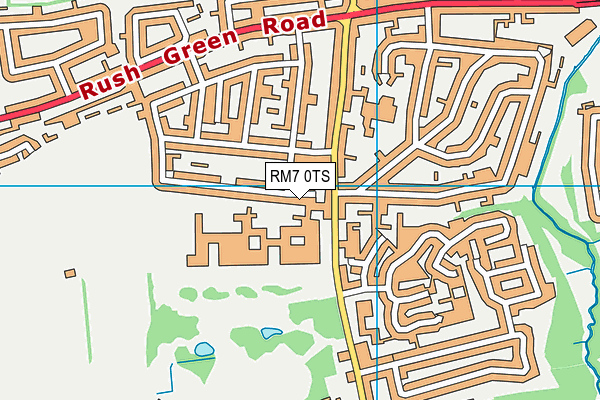 RM7 0TS map - OS VectorMap District (Ordnance Survey)