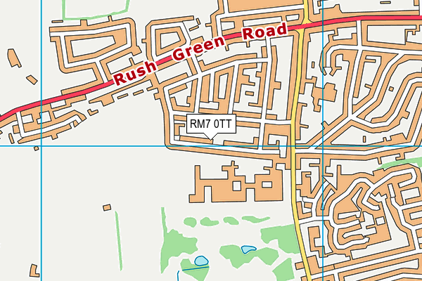 RM7 0TT map - OS VectorMap District (Ordnance Survey)
