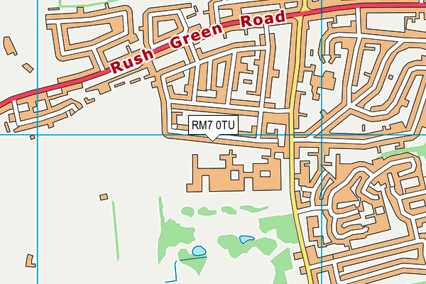RM7 0TU map - OS VectorMap District (Ordnance Survey)