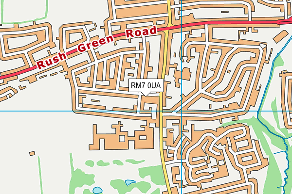 RM7 0UA map - OS VectorMap District (Ordnance Survey)