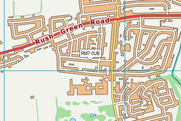 RM7 0UB map - OS VectorMap District (Ordnance Survey)