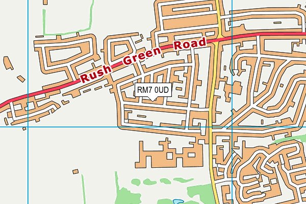 RM7 0UD map - OS VectorMap District (Ordnance Survey)