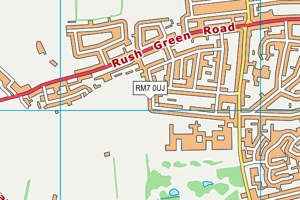 RM7 0UJ map - OS VectorMap District (Ordnance Survey)