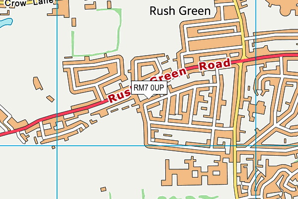 RM7 0UP map - OS VectorMap District (Ordnance Survey)