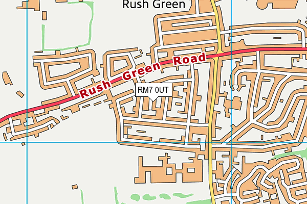 RM7 0UT map - OS VectorMap District (Ordnance Survey)