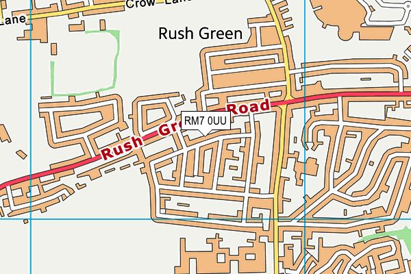 RM7 0UU map - OS VectorMap District (Ordnance Survey)