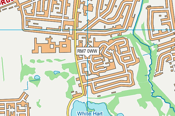 RM7 0WW map - OS VectorMap District (Ordnance Survey)