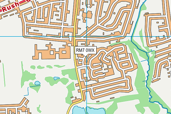 RM7 0WX map - OS VectorMap District (Ordnance Survey)