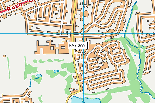 RM7 0WY map - OS VectorMap District (Ordnance Survey)