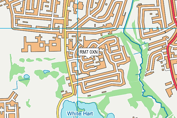 RM7 0XN map - OS VectorMap District (Ordnance Survey)