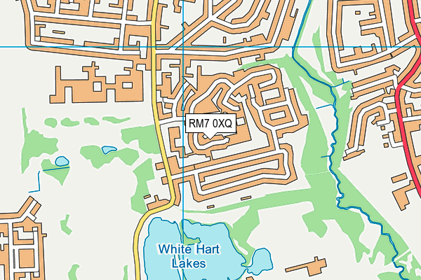 RM7 0XQ map - OS VectorMap District (Ordnance Survey)
