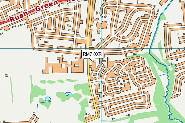 RM7 0XR map - OS VectorMap District (Ordnance Survey)