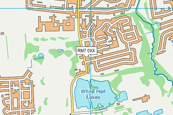 RM7 0XX map - OS VectorMap District (Ordnance Survey)