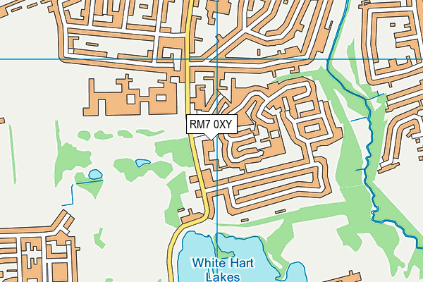 RM7 0XY map - OS VectorMap District (Ordnance Survey)