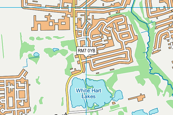 RM7 0YB map - OS VectorMap District (Ordnance Survey)